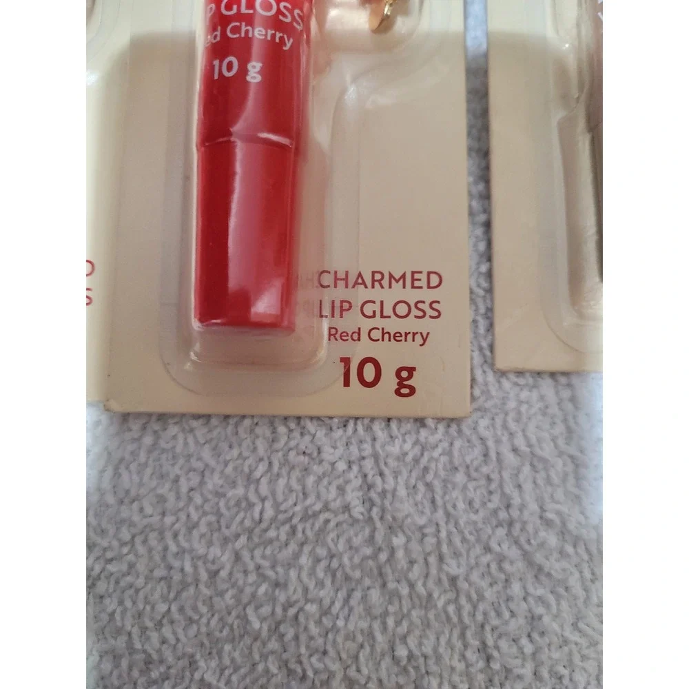 x + y = beauty Charmed Lip Gloss Women 3pk Red Brown NEW Keychain Charm 10g Each